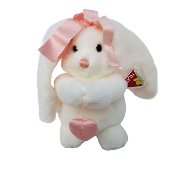 dakin Other - vintage 1996 dakin san fran white/pink plush bunny